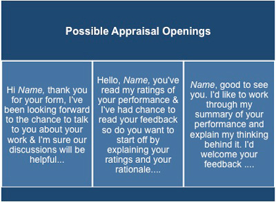 Appraisal meeting openings